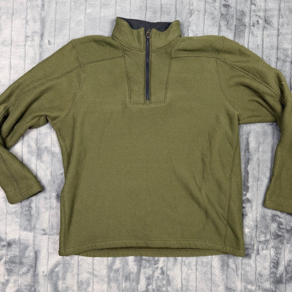 Under Armour Mens Olive Green 1/4 Zip Sherpa Lined Fleece Pullover Size Large